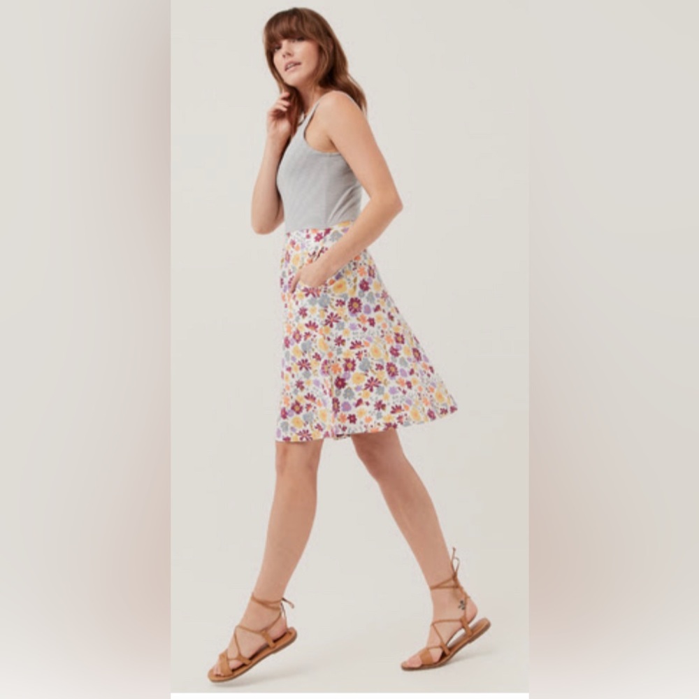 Pact Women's Retro Resort/Tide Stripe Revive V-Neck Tank Dress Size Small